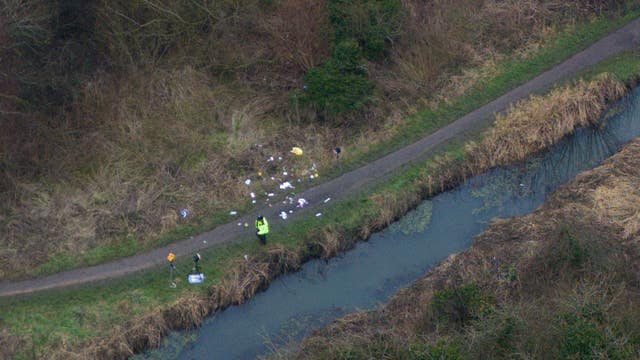 A police officer at the scene on Scribers Lane 