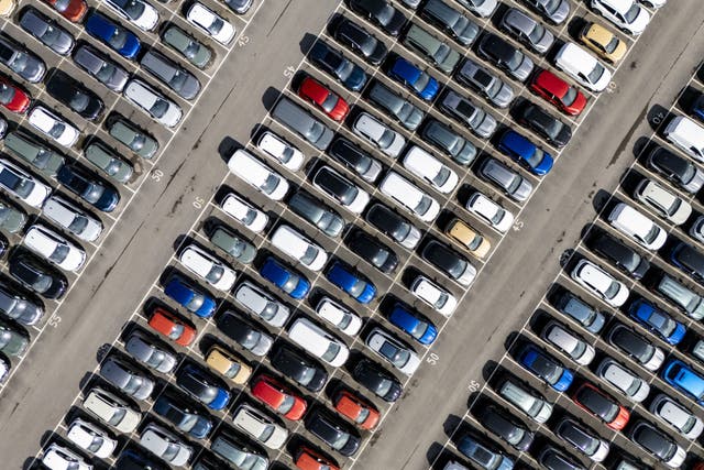 New cars parked at docks