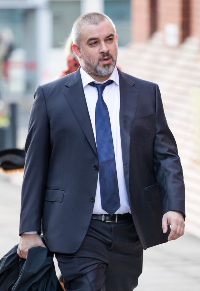 Ed Sheeran’s manager Stuart Camp arriving at Leeds Crown Court 