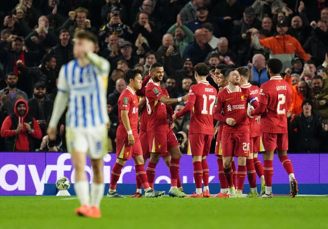 Liverpool players celebrate