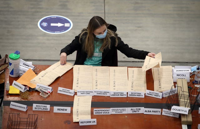 Woman counting votes
