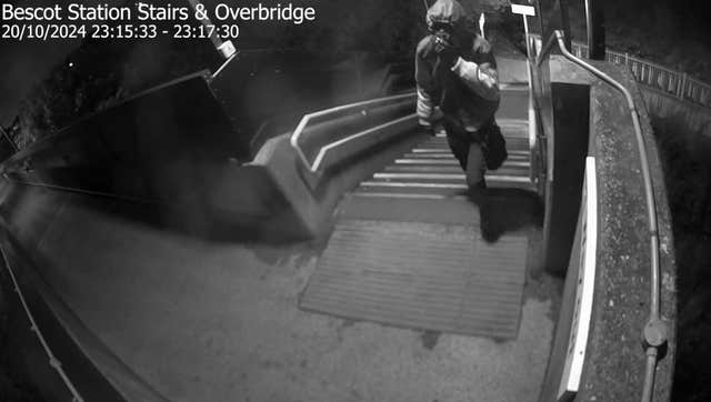 CCTV still of a figure alleged to be the defendant following Rhiannon Whyte