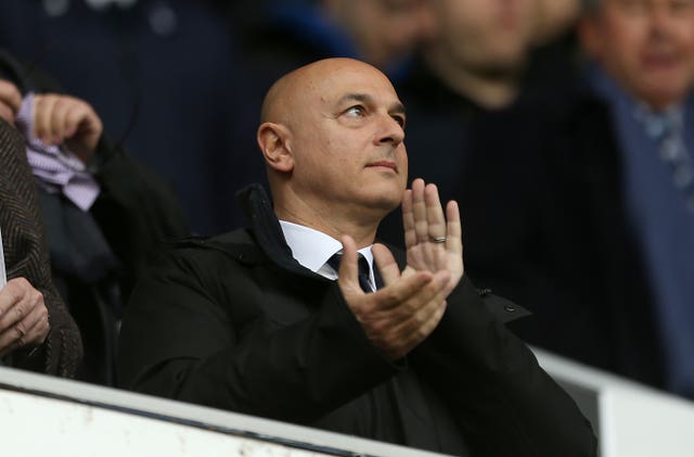Daniel Levy is worried by speculation linking Mauricio Pochettino with other jobs, the Spurs manager has joked (Steven Paston/PA).