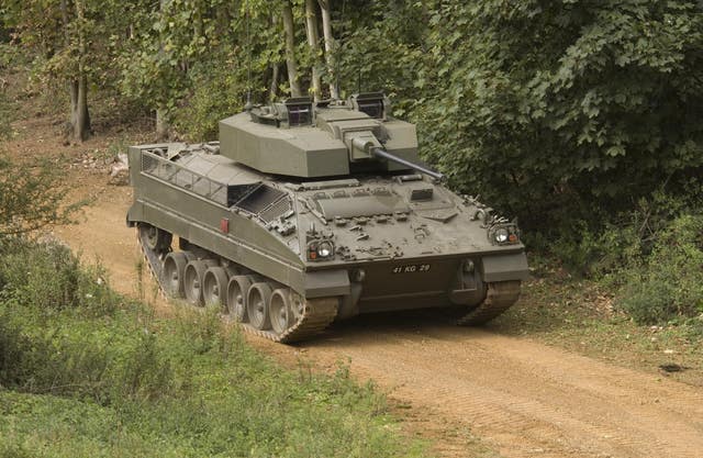 A Warrior infantry fighting vehicle