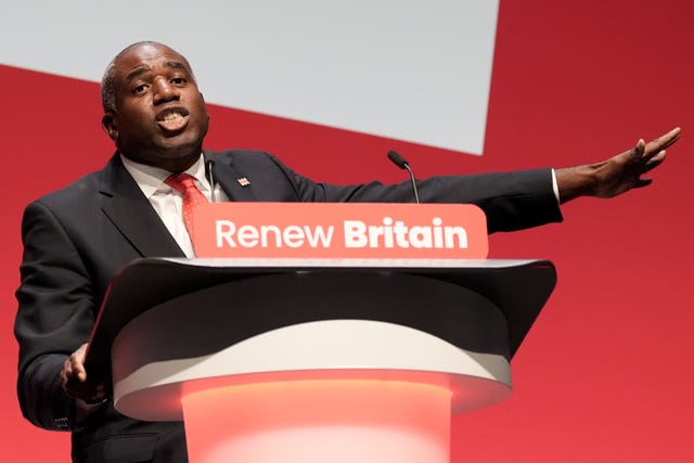 Deputy Prime Minister David Lammy speaking during the Labour party conference 