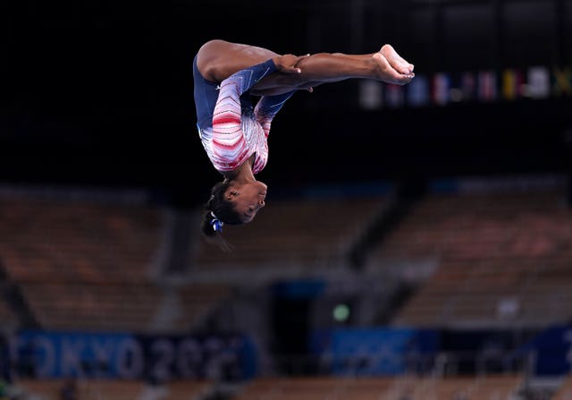 Simone Biles competes in the women's Beam final in Tokyo where she went on to win a bronze medal. The American had returned to competition in this event having previously withdrawn from other events due to mental health