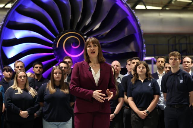 Chancellor Rachel Reeves during a visit to Rolls-Royce in Derby