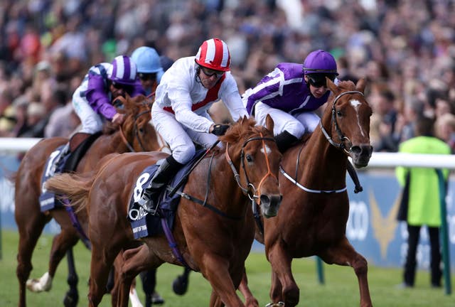 Night of Thunder (left) caused a shock in the 2014 2000 Guineas 