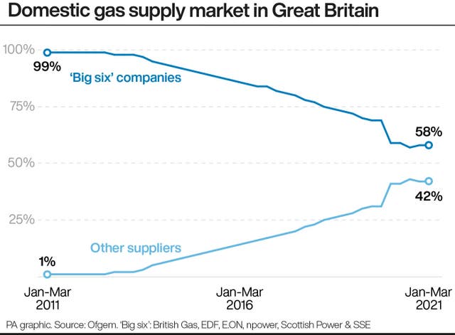 Domestic gas supply market in Great Britain