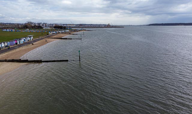 The Poole Harbour area, as seen from Hamworthy Park beach, Dorset