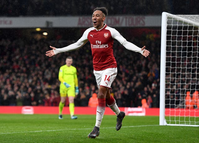 Aubameyang scored on his Arsenal debut in a Premier League win over Everton in February 2018.