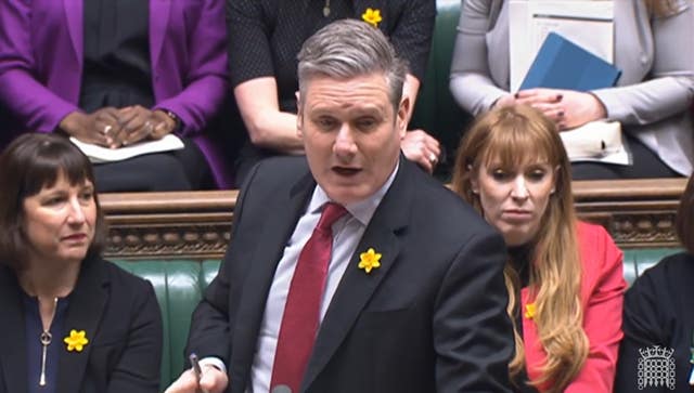 Labour leader Sir Keir Starmer speaks during Prime Minister’s Questions 