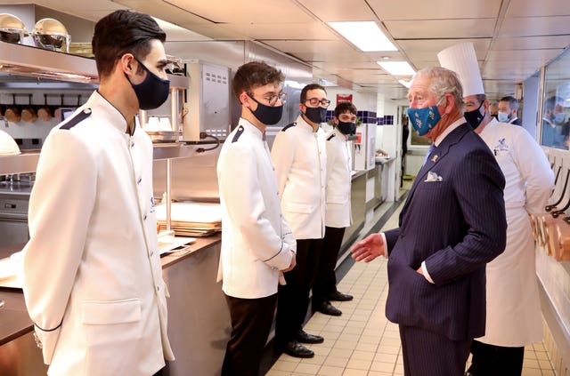 Charles meets staff during a visit to the Ritz. Chris Jackson/PA Wire