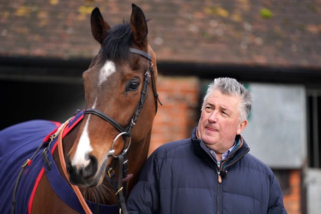 Paul Nicholls with top weight Stay Away Fay 