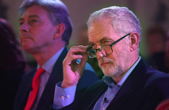 Scottish Labour leader Richard Leonard, left, alongside Jeremy Corbyn (Jane Barlow/PA)