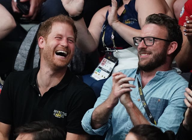JJ Chalmers and the Duke of Sussex at the 2023 Invictus Games