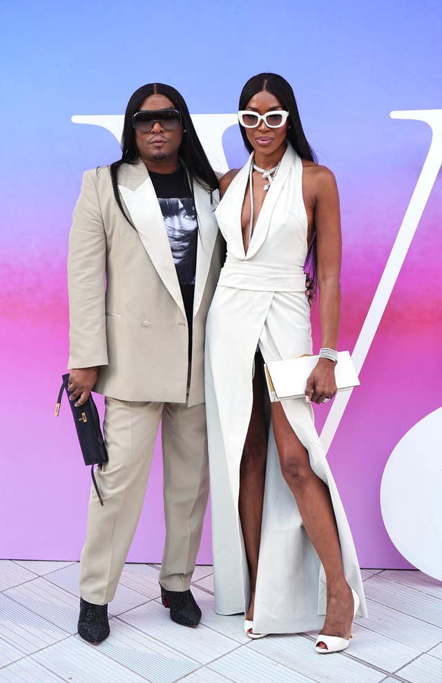 Law Roach and Naomi Campbell arriving at the V&A Summer Party 