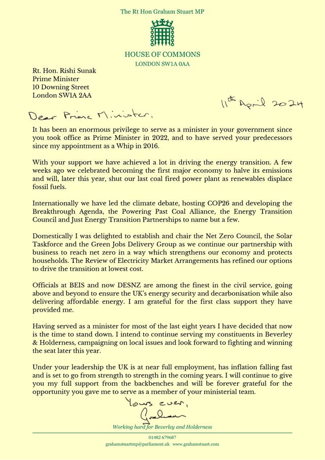 Graham Stuart's resignation letter 