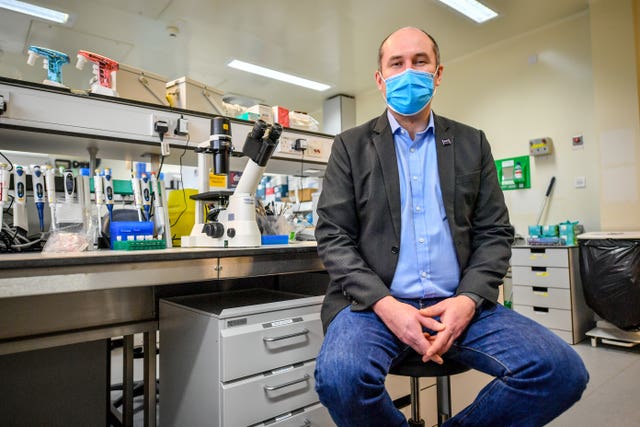 Professor Tim Atkins inside the high containment lab building at Dstl, Porton Down