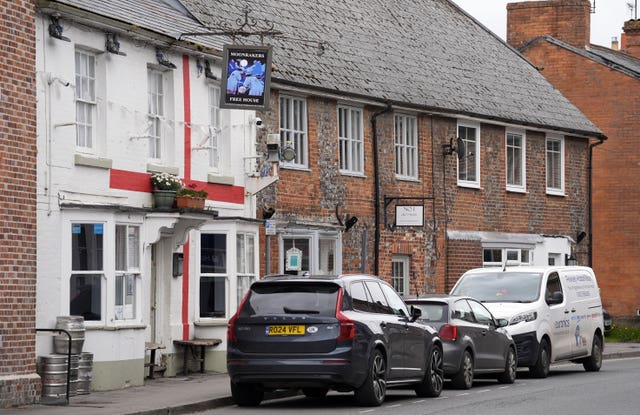 England flag painted across Wiltshire pub