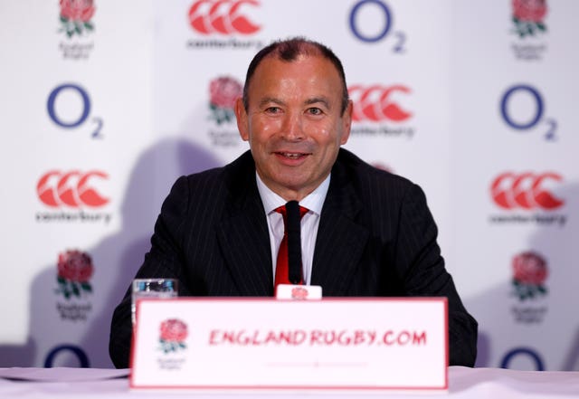 Eddie Jones speaks to the media during his first press conference as England boss