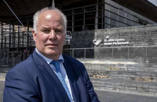 Leader of the Welsh Conservatives Andrew RT Davies outside the Senedd