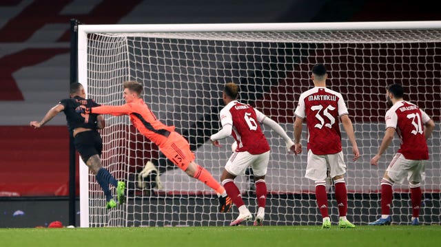 Gabriel Jesus put Manchester city ahead at Arsenal