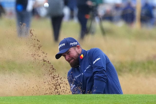 Shane Lowry plays out of a bunker 