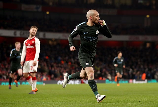 Manchester City’s David Silva celebrates