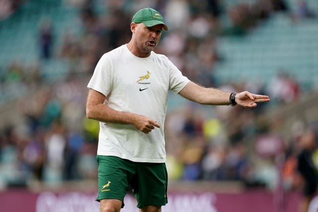South Africa head coach Jacques Nienaber is anxiously awaiting the outcome at Stade de France