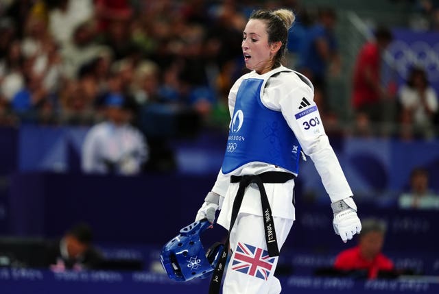 Double Olympic champion Jade Jones looks disappointed after losing in Paris. 