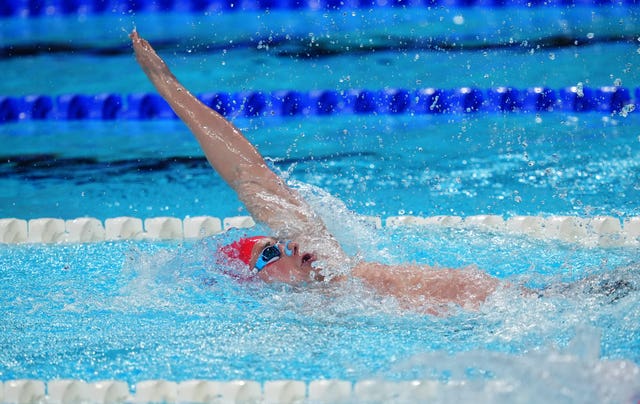 Stephen Clegg in backstroke action