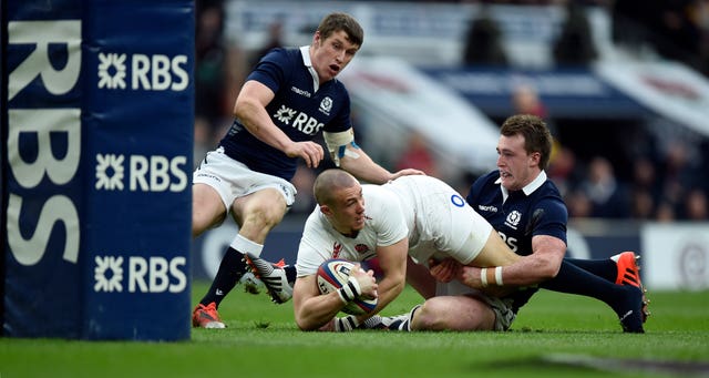 Stuart Hogg (right) said he was fearful playing against England earlier in his career