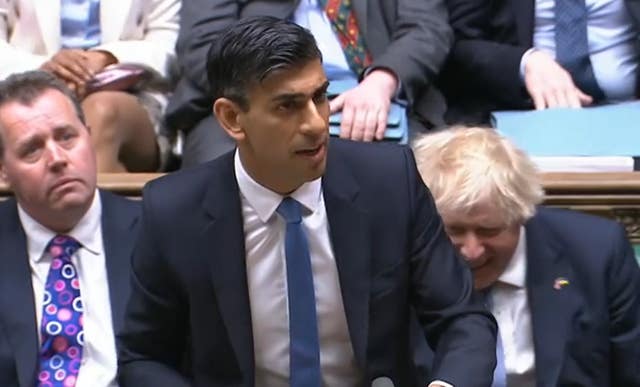 Rishi Sunak in the House of Commons