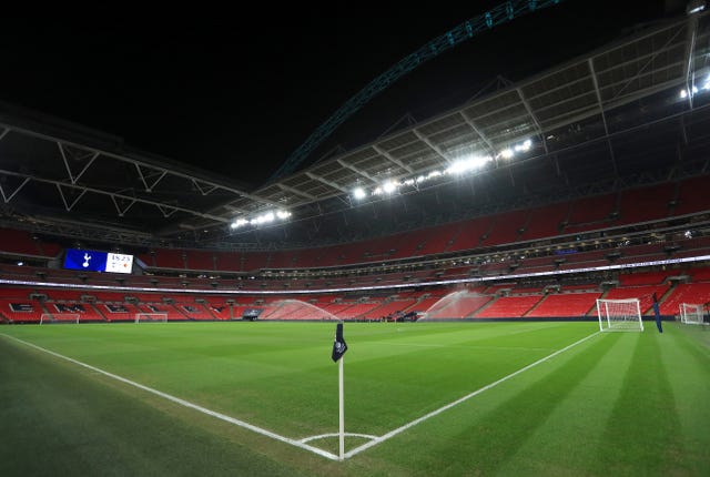 A view of the pitch at Wembley. (PA)
