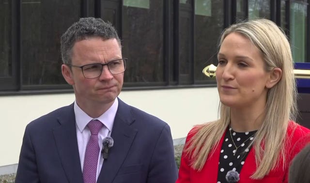 Minister of State Patrick O’Donovan and Minister for Justice Helen McEntee 
