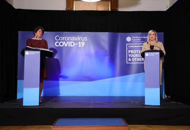 Northern Ireland’s First Minister Arlene Foster and Deputy First Minister Michelle 