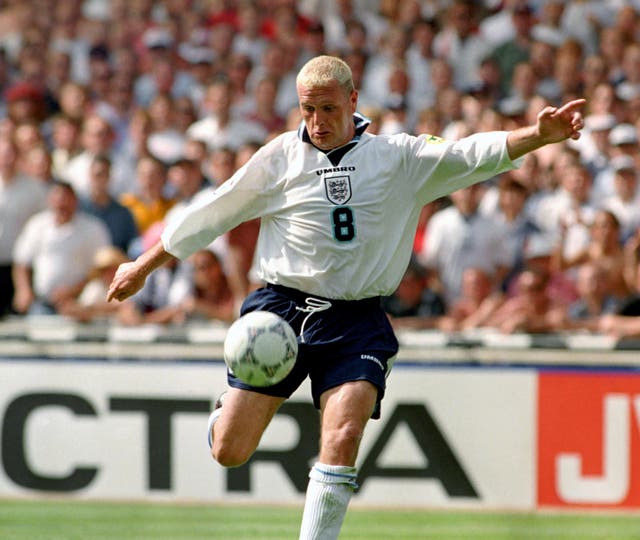Gascoigne playing for England in 1996