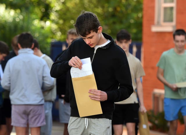 GCSE pupil reads results