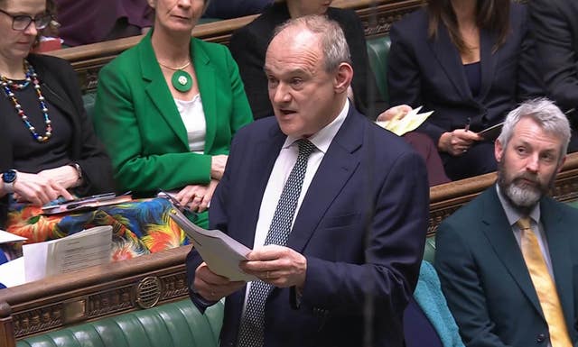 Sir Ed Davey speaking in the Commons