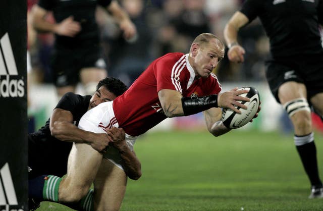 Thomas, pictured scoring against the All Blacks in 2005, captained the British & Irish Lions in two Tests