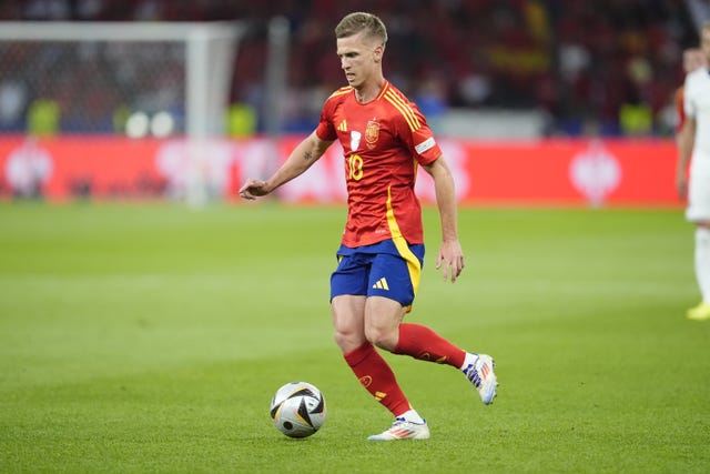 Dani Olmo in action for Spain