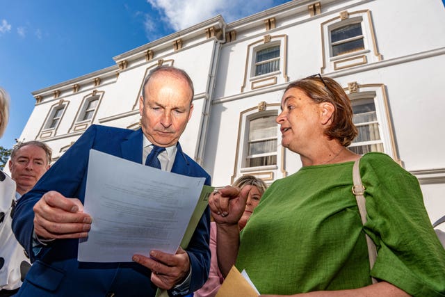 Antoinette Burke, right, with Taoiseach Micheal Martin 