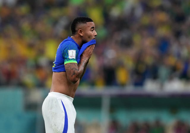 Gabriel Jesus during Brazil's defeat to Cameroon