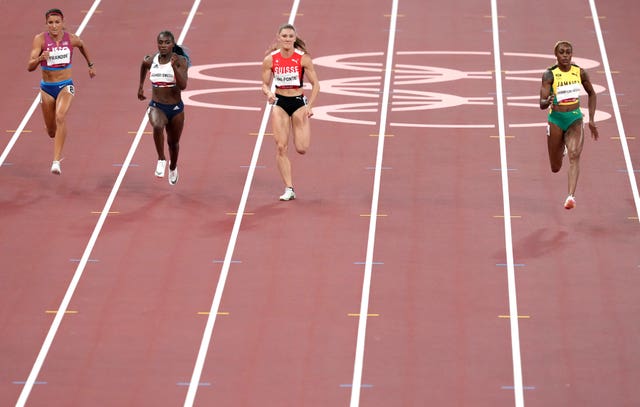 Dina Asher-Smith, second left, in action