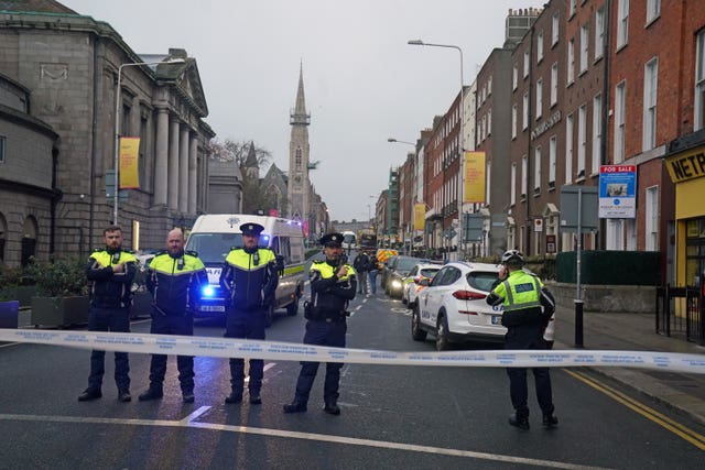The scene in Dublin city centre after five people were injured, including three young children, following a serious public order incident which occurred on Parnell Square East in November 2023