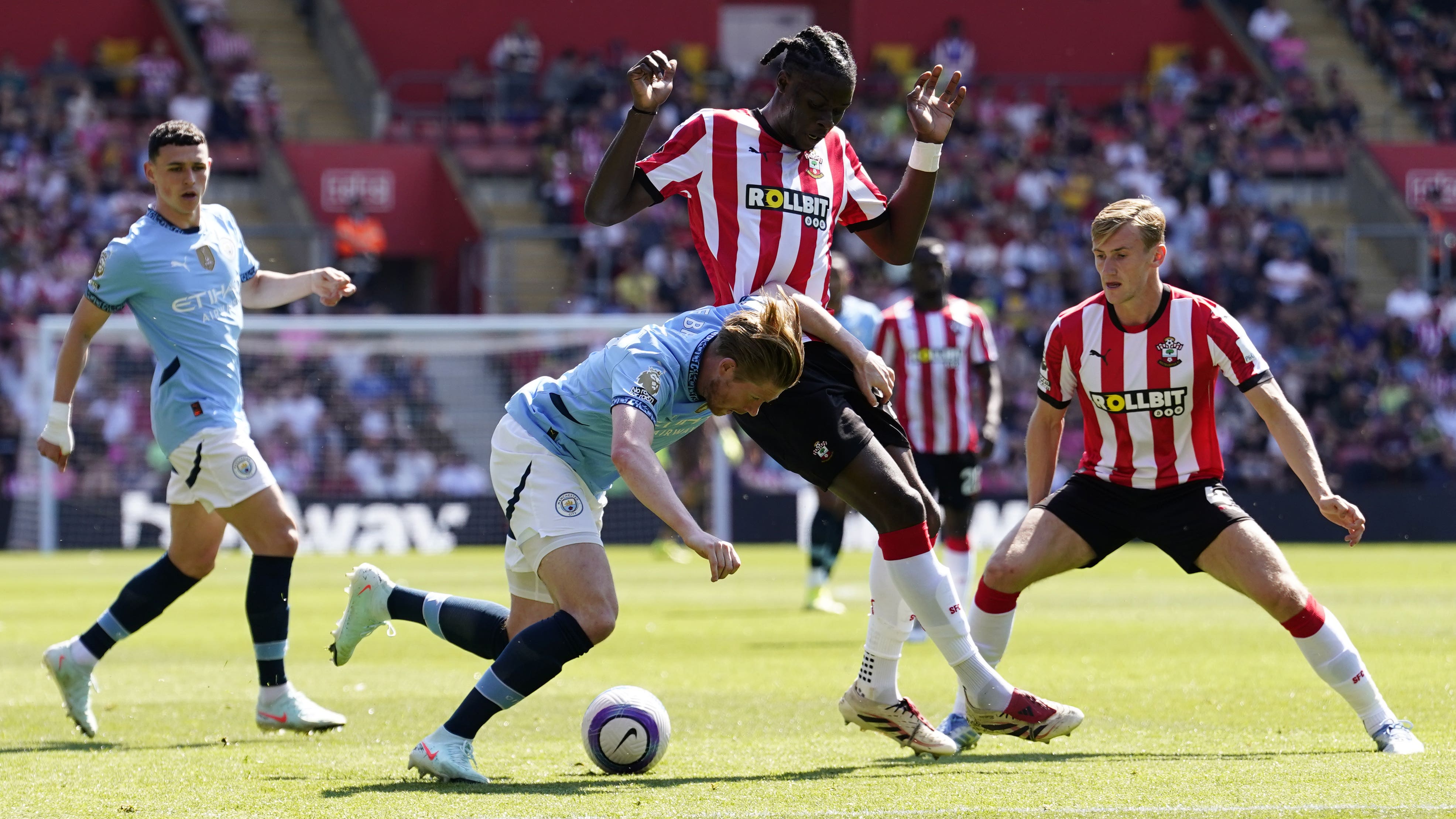 Southampton held Manchester City to a surprise draw (Andrew Matthews/PA)