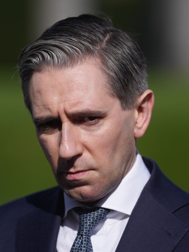 Tanaiste and Finance Minister Simon Harris speaking to the media following the UK-Ireland Summit at Fota House in Cork 