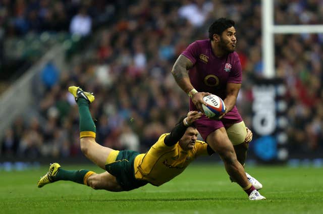 Manu Tuilagi, in action for England against Australia, is hoping to recover from a groin injury in time to face the Wallabies at Twickenham on Saturday week