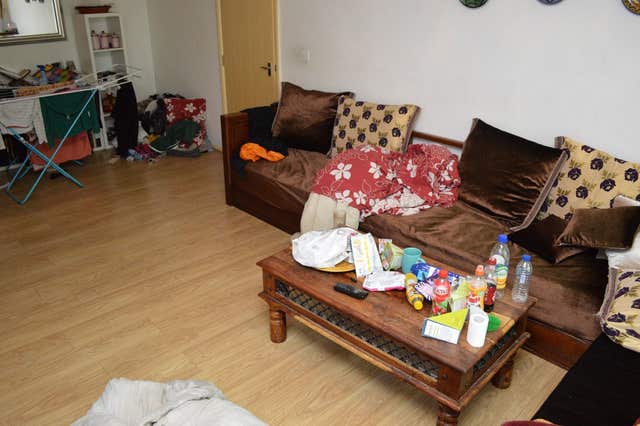 A picture of a sofa was shown to the court (Metropolitan Police/PA)